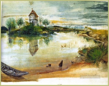  pond Painting - House by a Pond Albrecht Durer Landscape